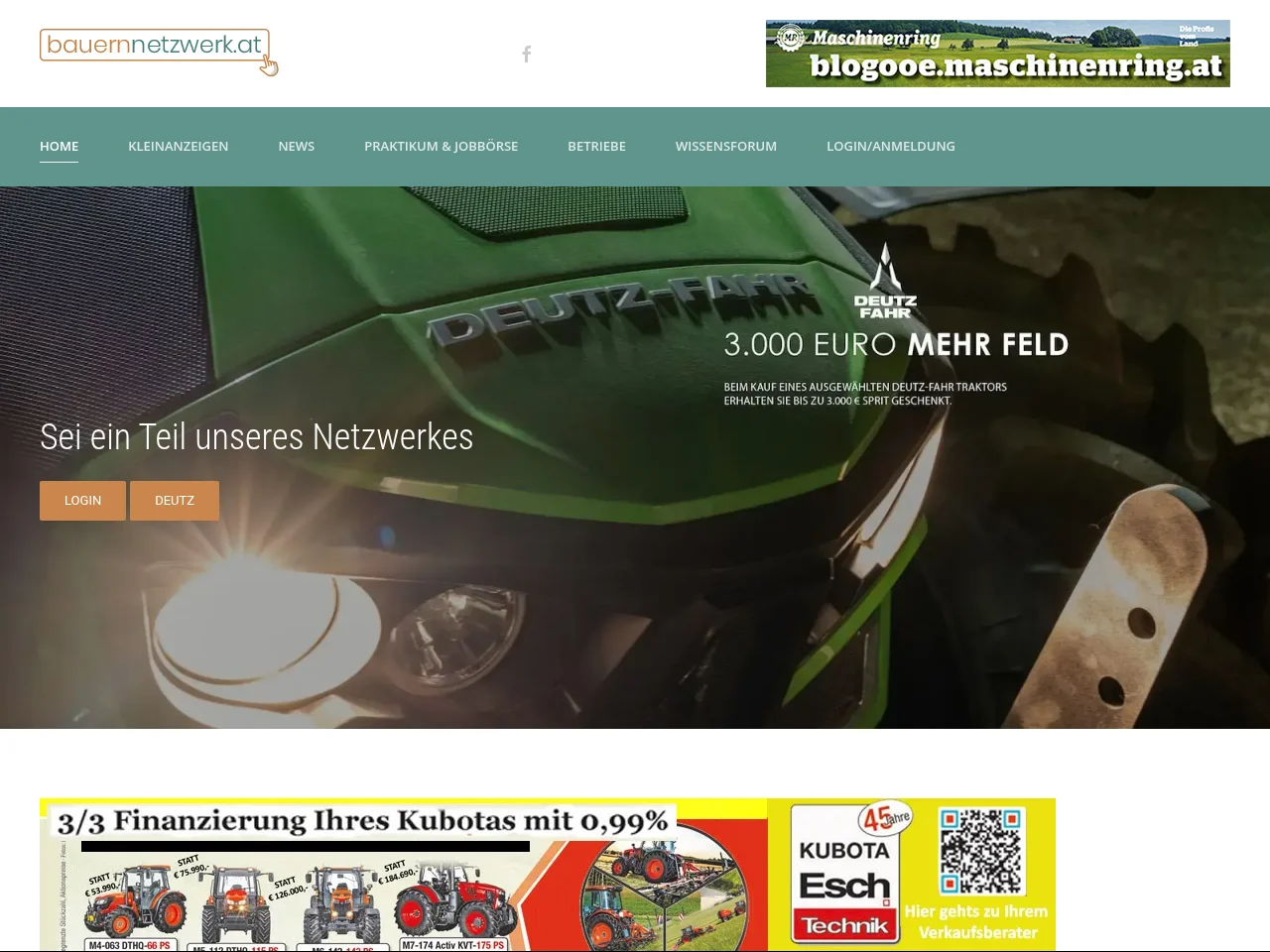 Bauernnetzwerk website screenshot