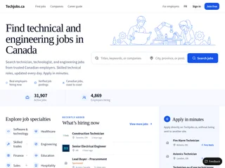 Techjobs screenshot preview