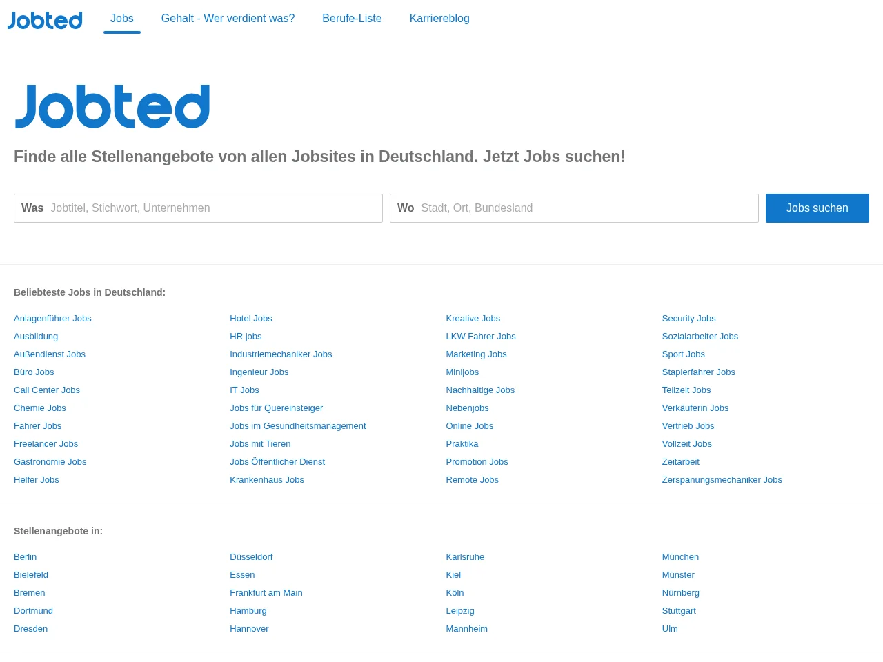 Jobted screenshot Jobted website screenshot