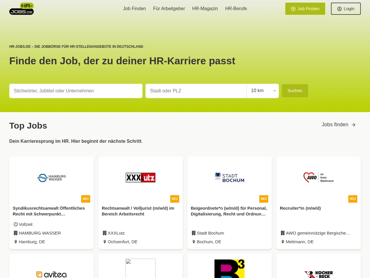 HR-Jobs screenshot HR-Jobs website screenshot