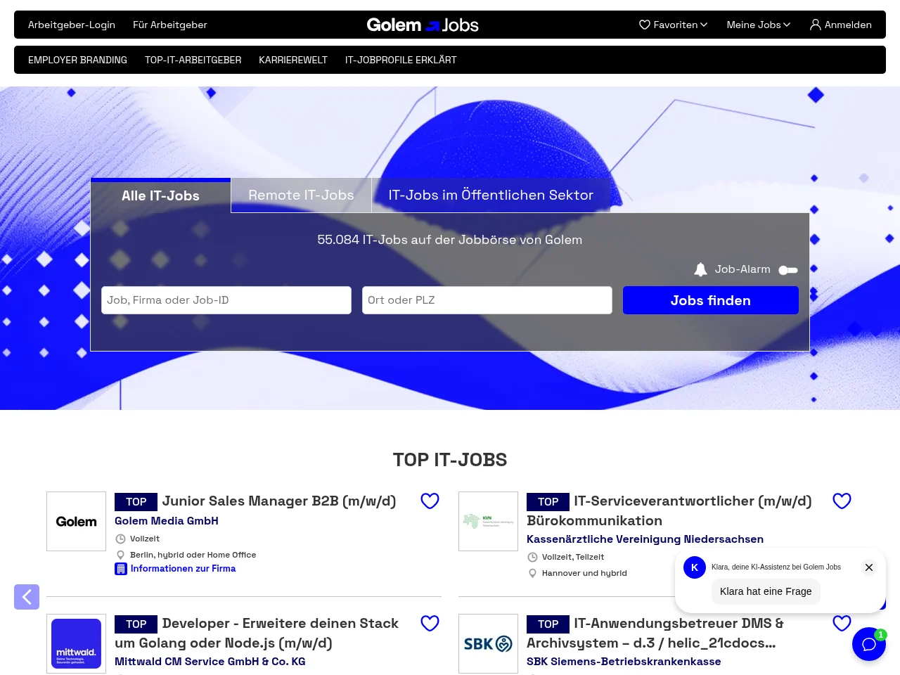 jobs website screenshot