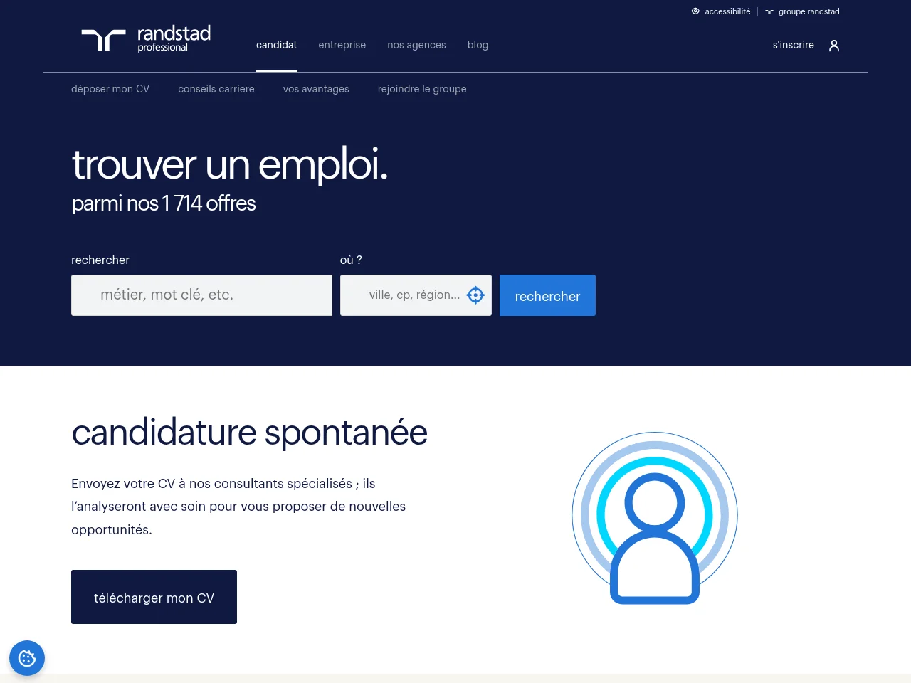 Randstad Professional website screenshot