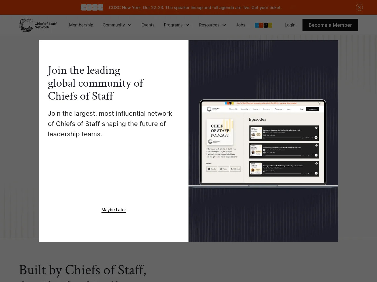 Chief of Staff Network screenshot Chief of Staff Network website screenshot