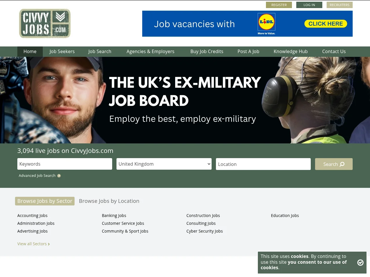 CivvyJobs website screenshot