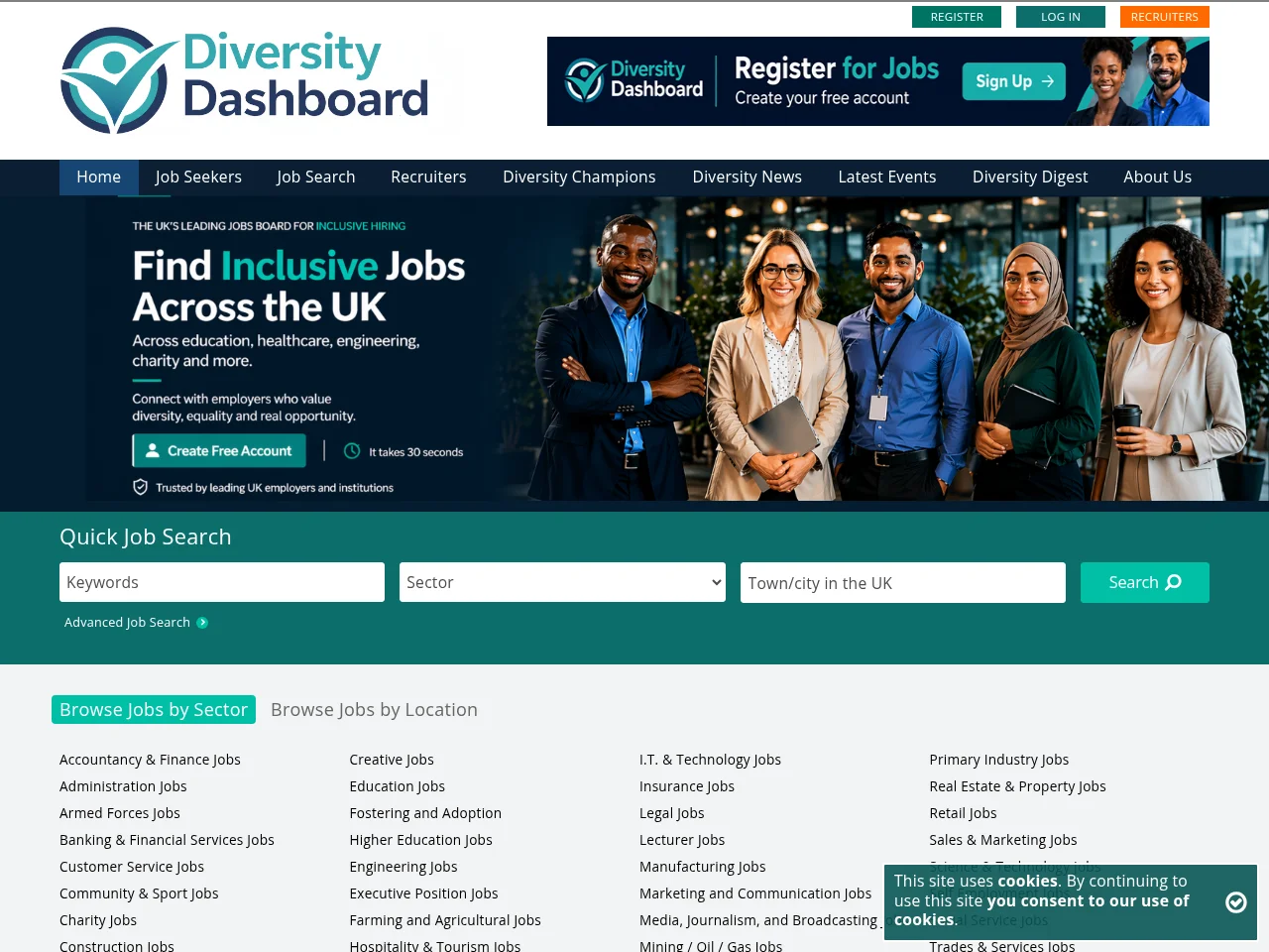 Diversity Dashboard website screenshot