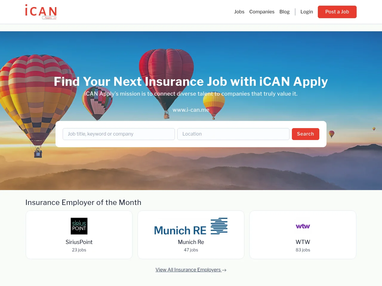 iCAN Apply website screenshot