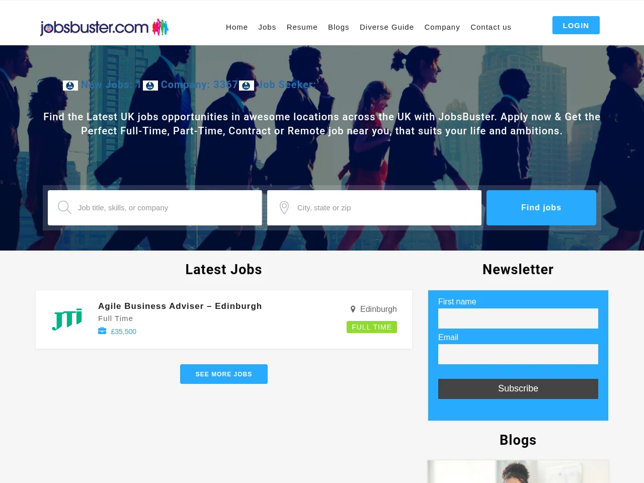 Jobsbuster website screenshot
