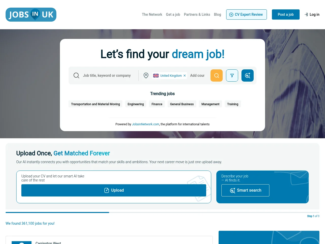 Jobs in United Kingdom screenshot Jobs in United Kingdom website screenshot