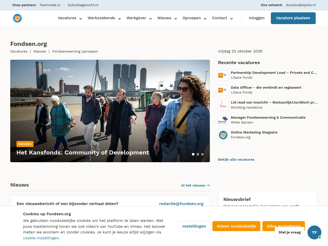 Fondsen screenshot Fondsen website screenshot