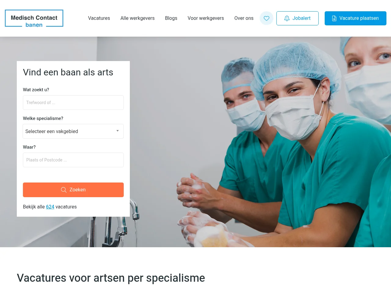 Medisch Contact Banen website screenshot