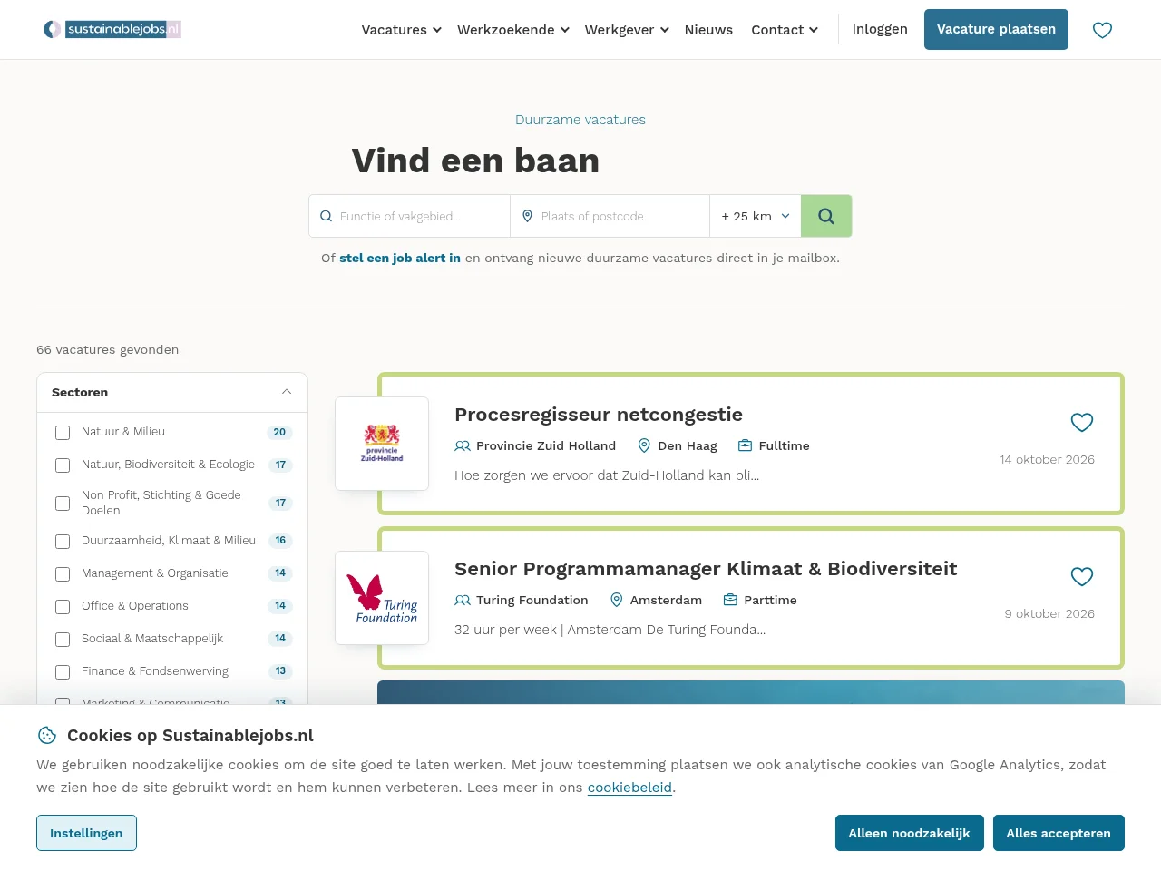 Sustainablejobs website screenshot