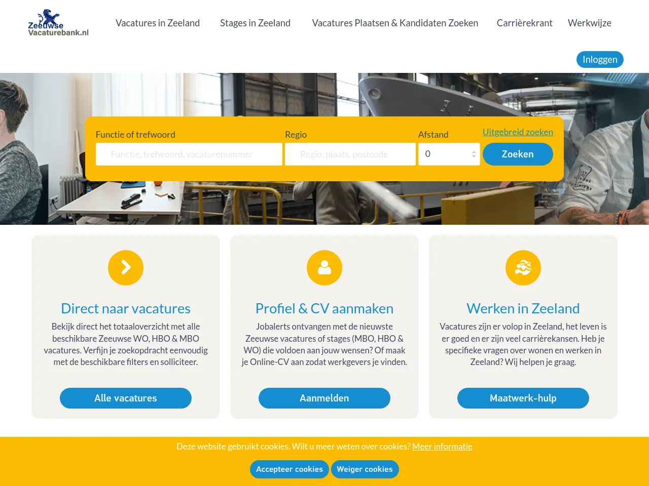 ZeeuwseVacaturebank website screenshot