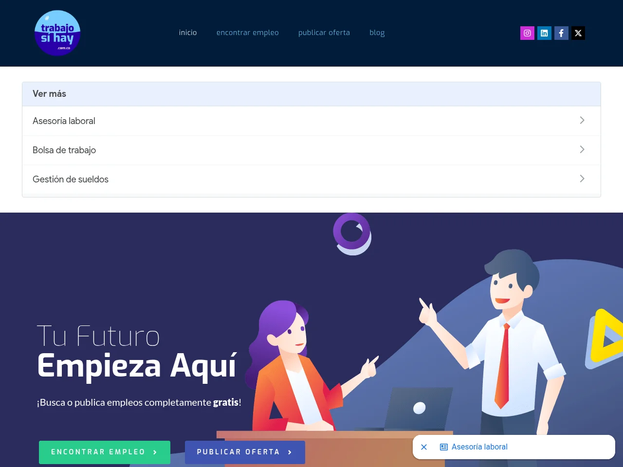 Trabajo Sí Hay screenshot Trabajo Sí Hay website screenshot