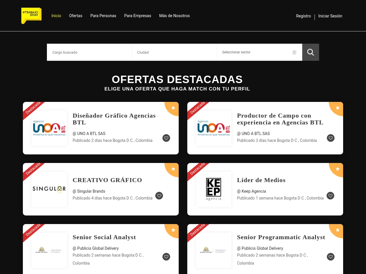 TrabajoSíHay website screenshot
