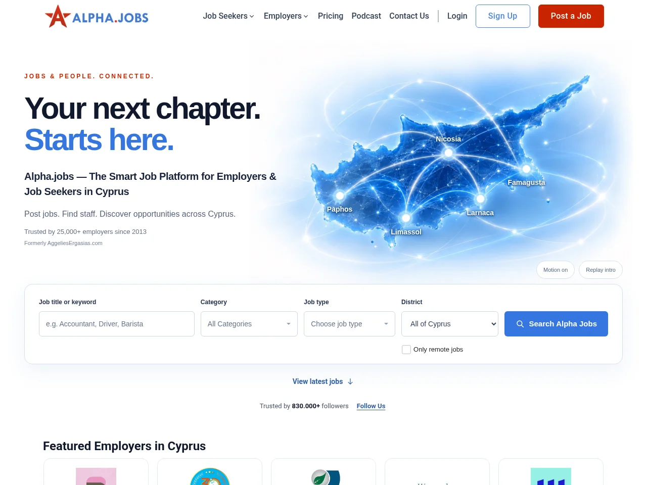 Alpha website screenshot