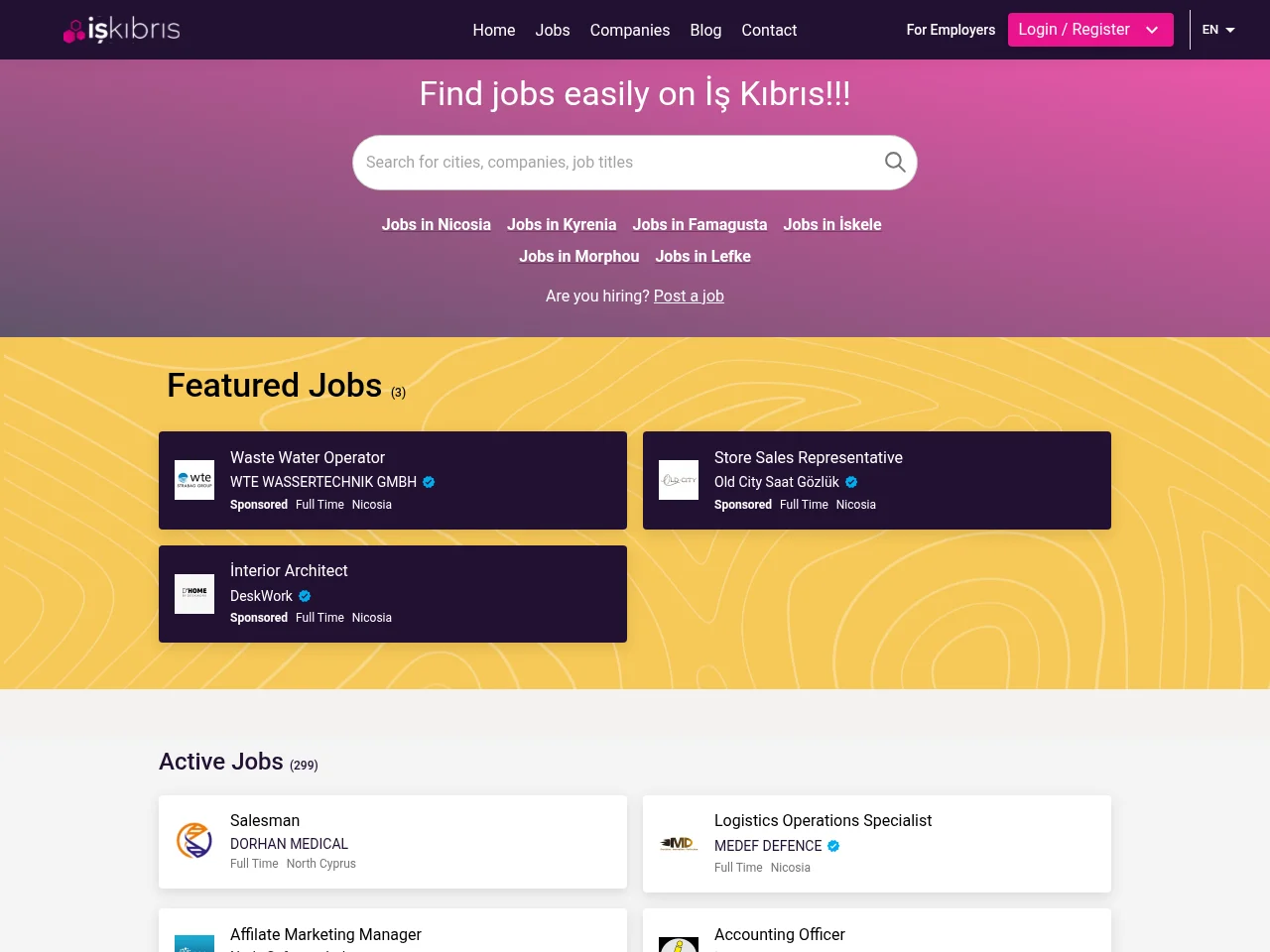 İş Kıbrıs website screenshot