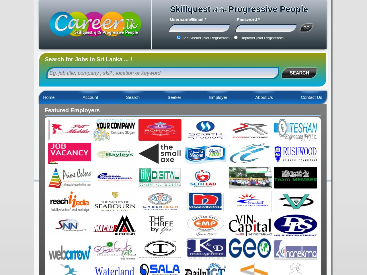 Career website screenshot