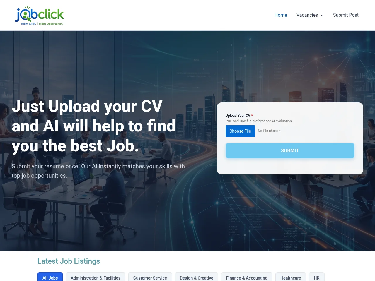 jobclick website screenshot