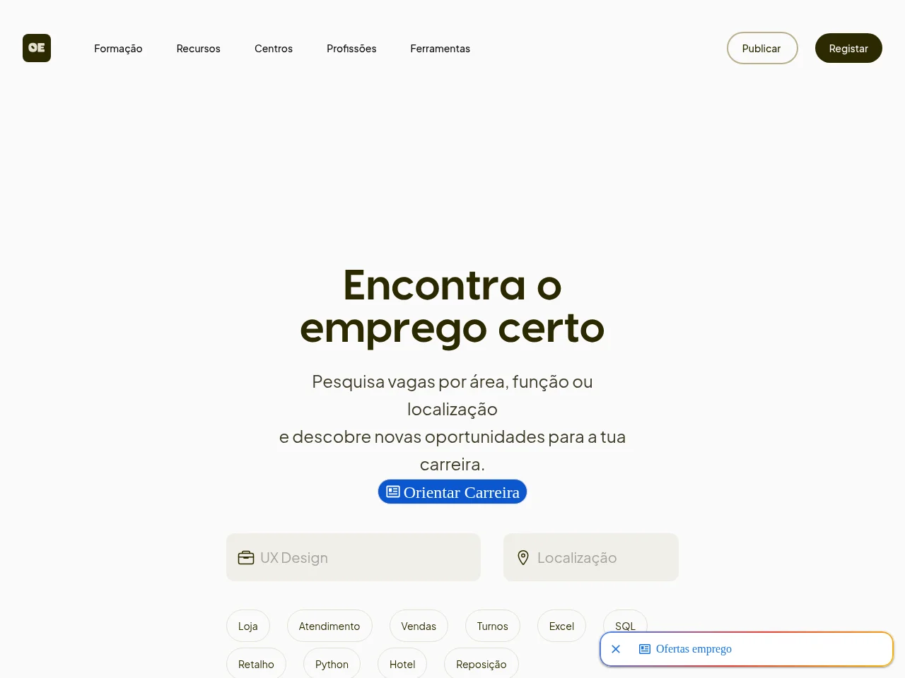 Ofertas de Emprego screenshot Ofertas de Emprego website screenshot