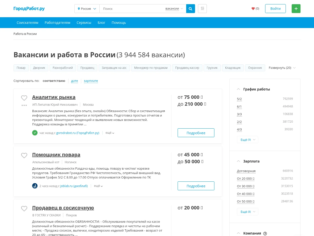 ГородРабот screenshot ГородРабот website screenshot