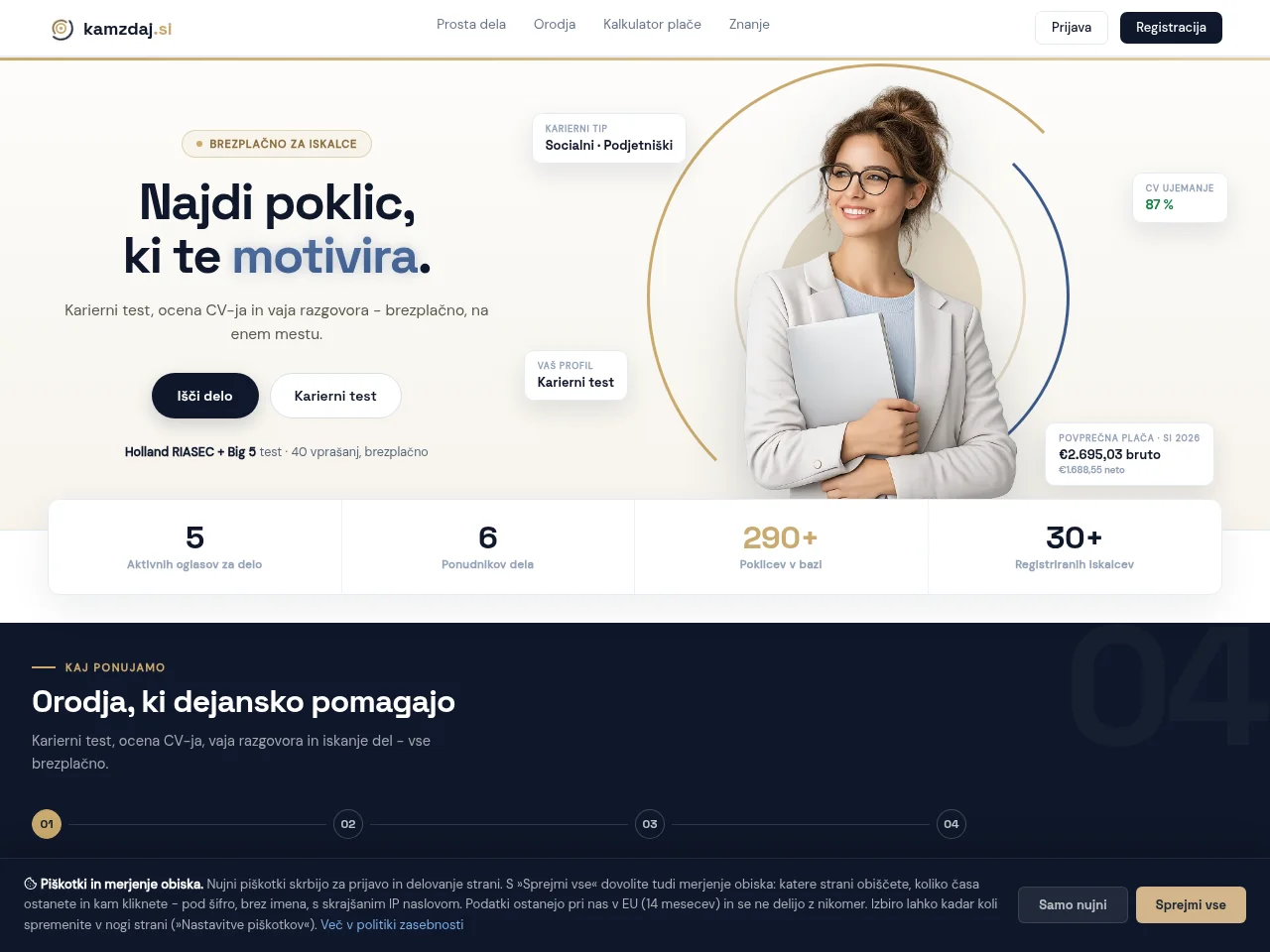 kamzdaj website screenshot