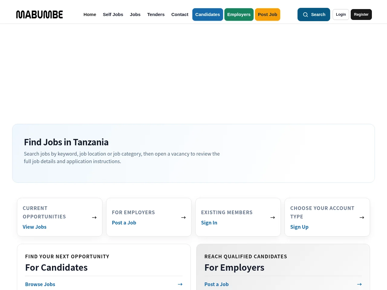 Mabumbe screenshot Mabumbe website screenshot