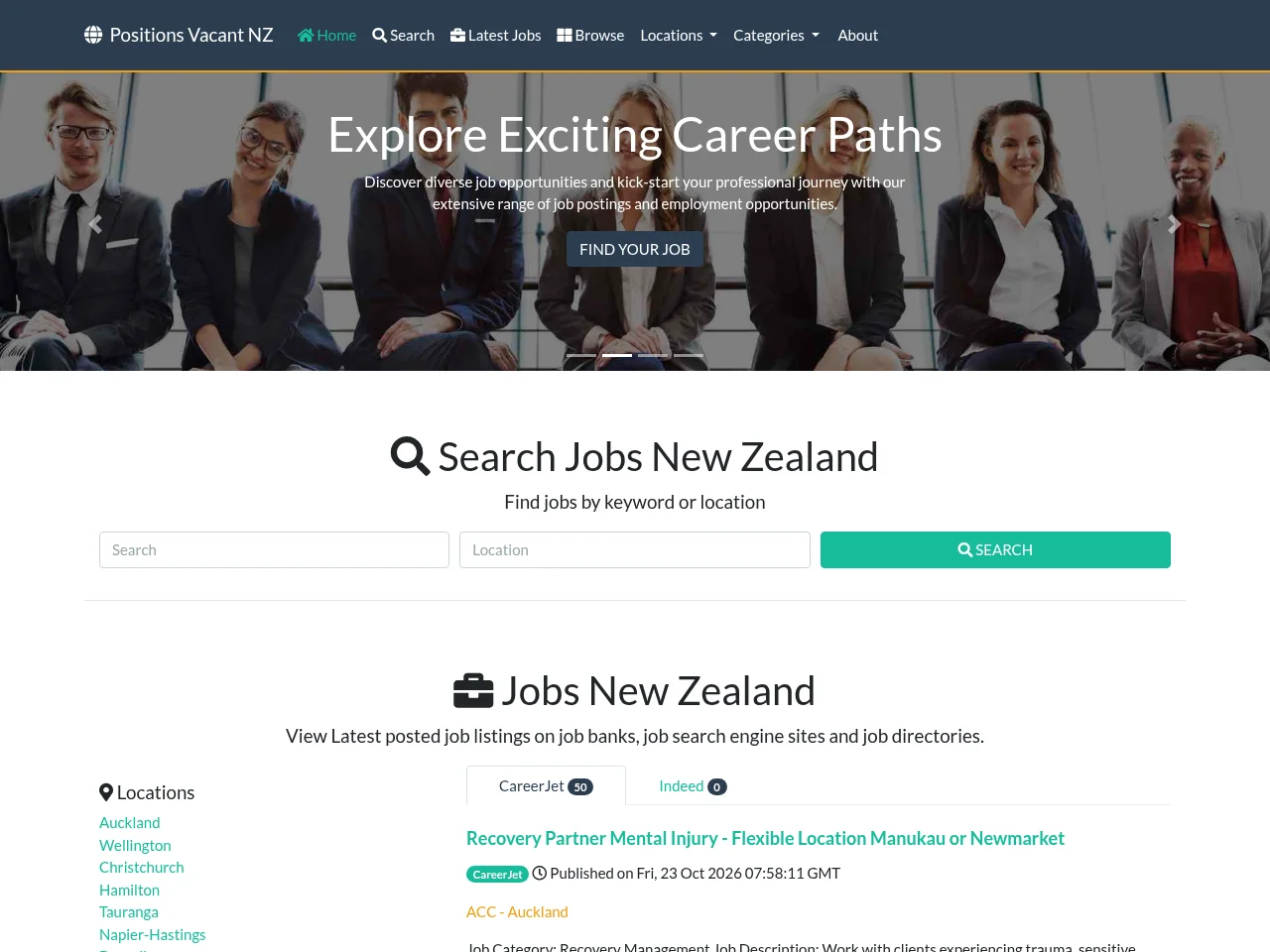 Positions Vacant NZ website screenshot