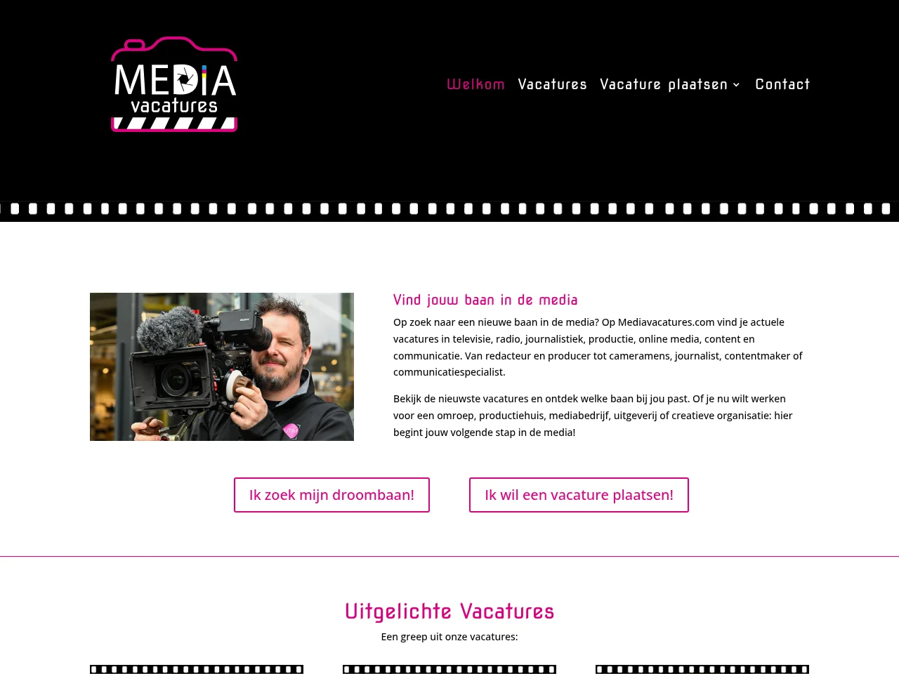 Mediavacatures website screenshot