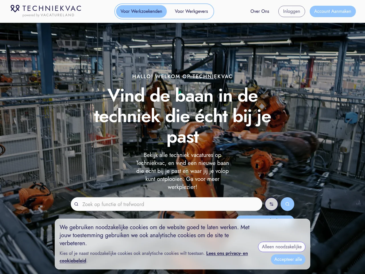 Techniekvac website screenshot