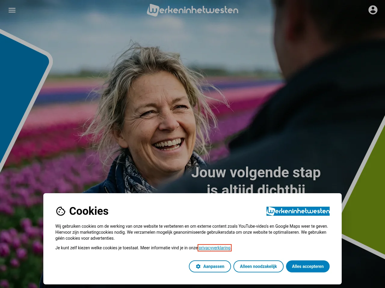 Werken in het Westen screenshot Werken in het Westen website screenshot