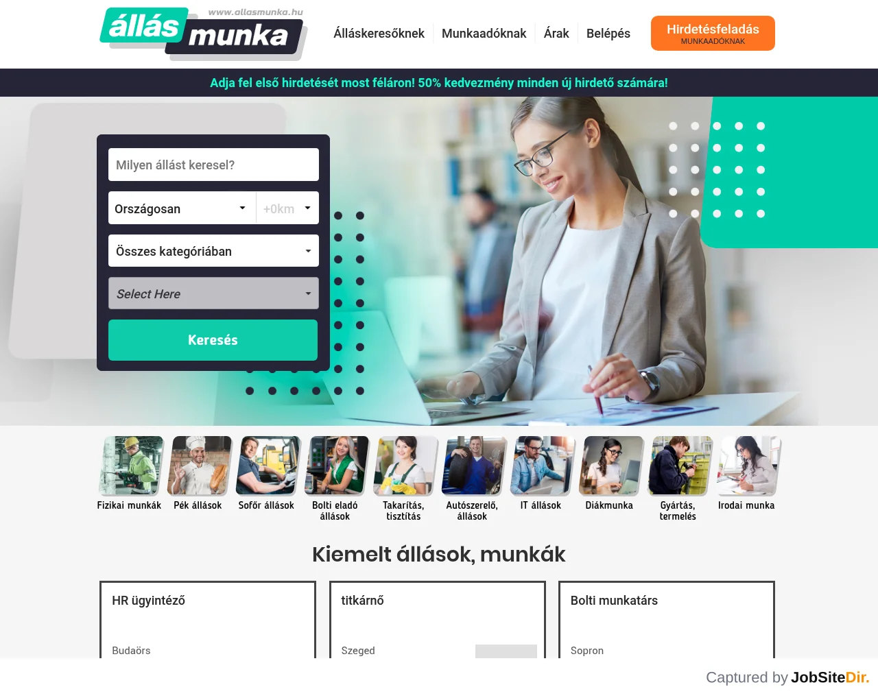 Állásmunka screenshot Állásmunka website screenshot