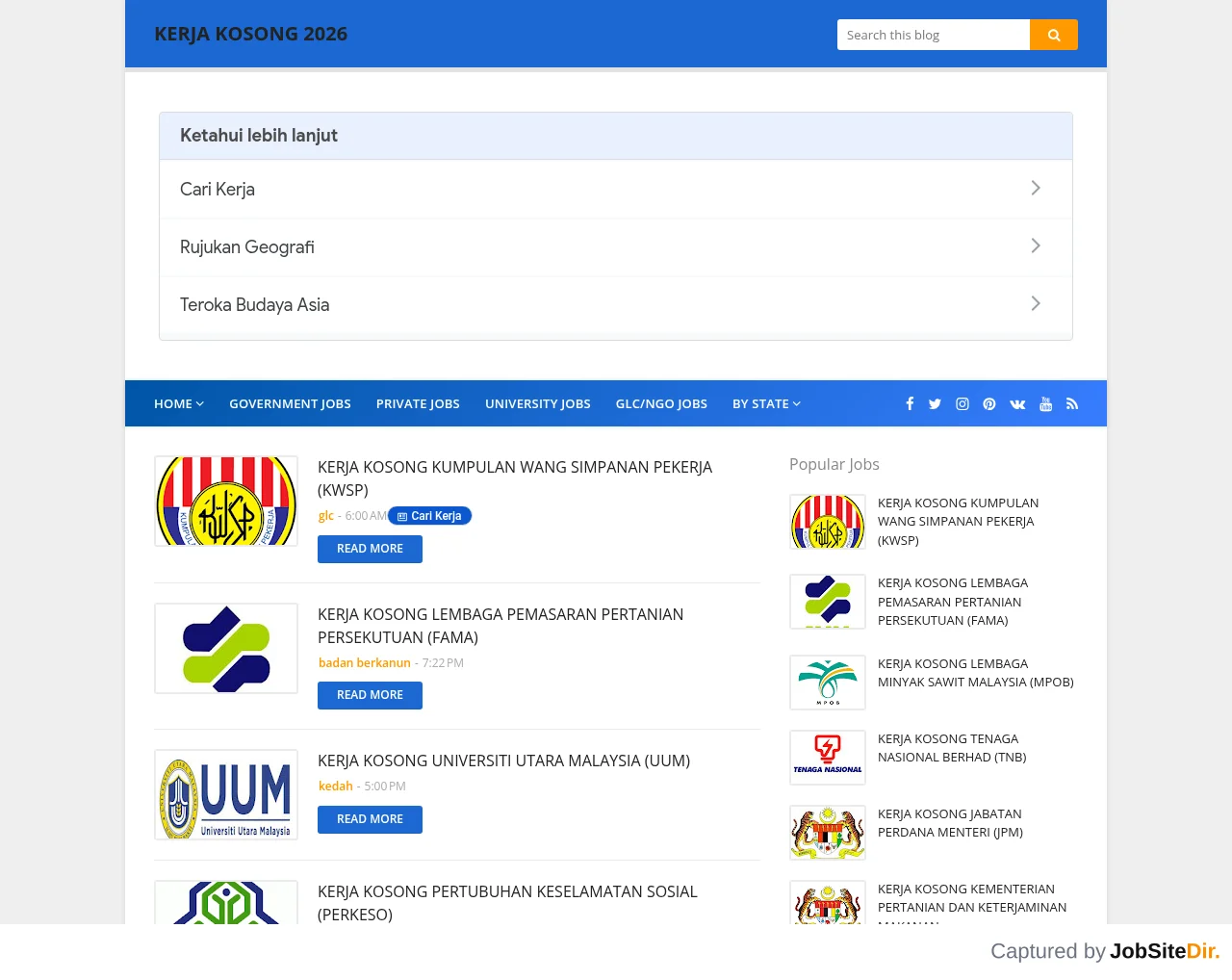 Jobs Index MY screenshot Jobs Index MY website screenshot