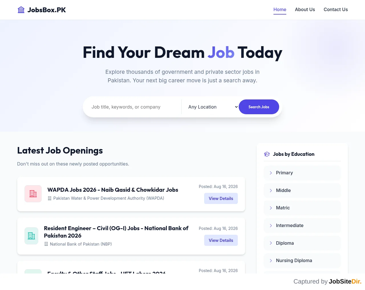 JobsBox website screenshot
