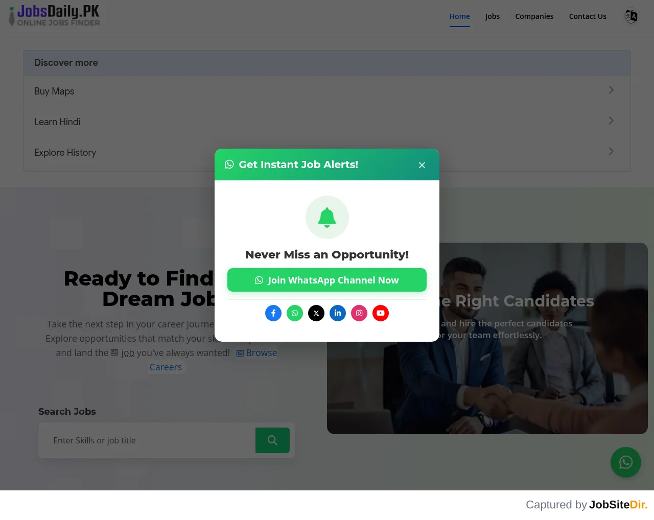 JobsDaily website screenshot