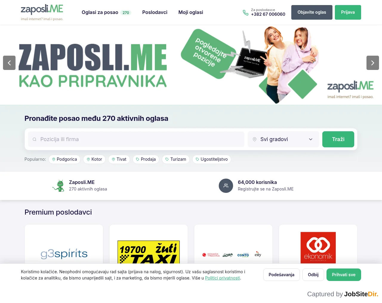 Zaposli website screenshot