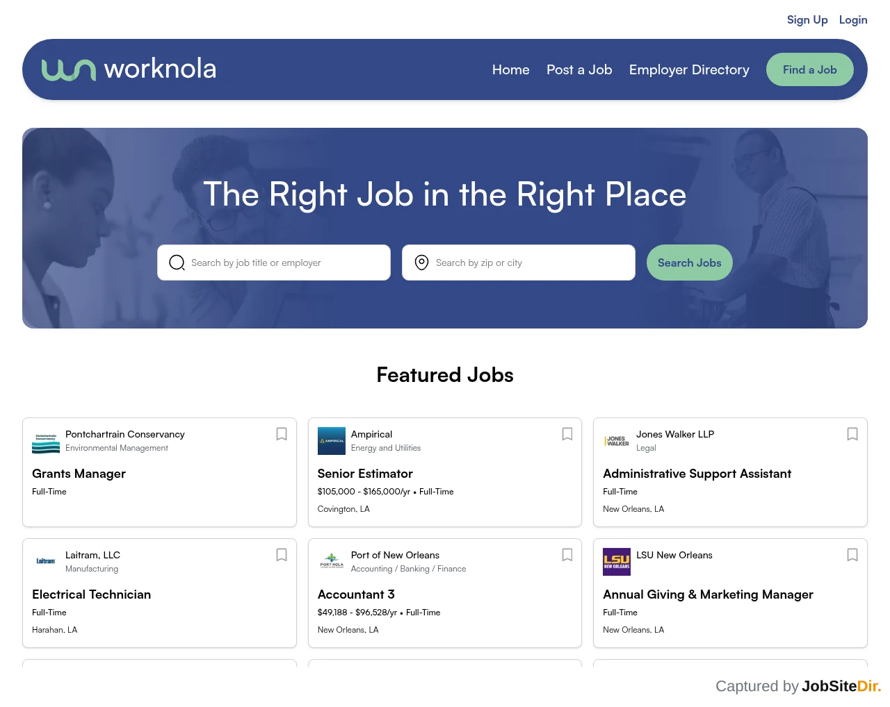 WorkNOLA website screenshot