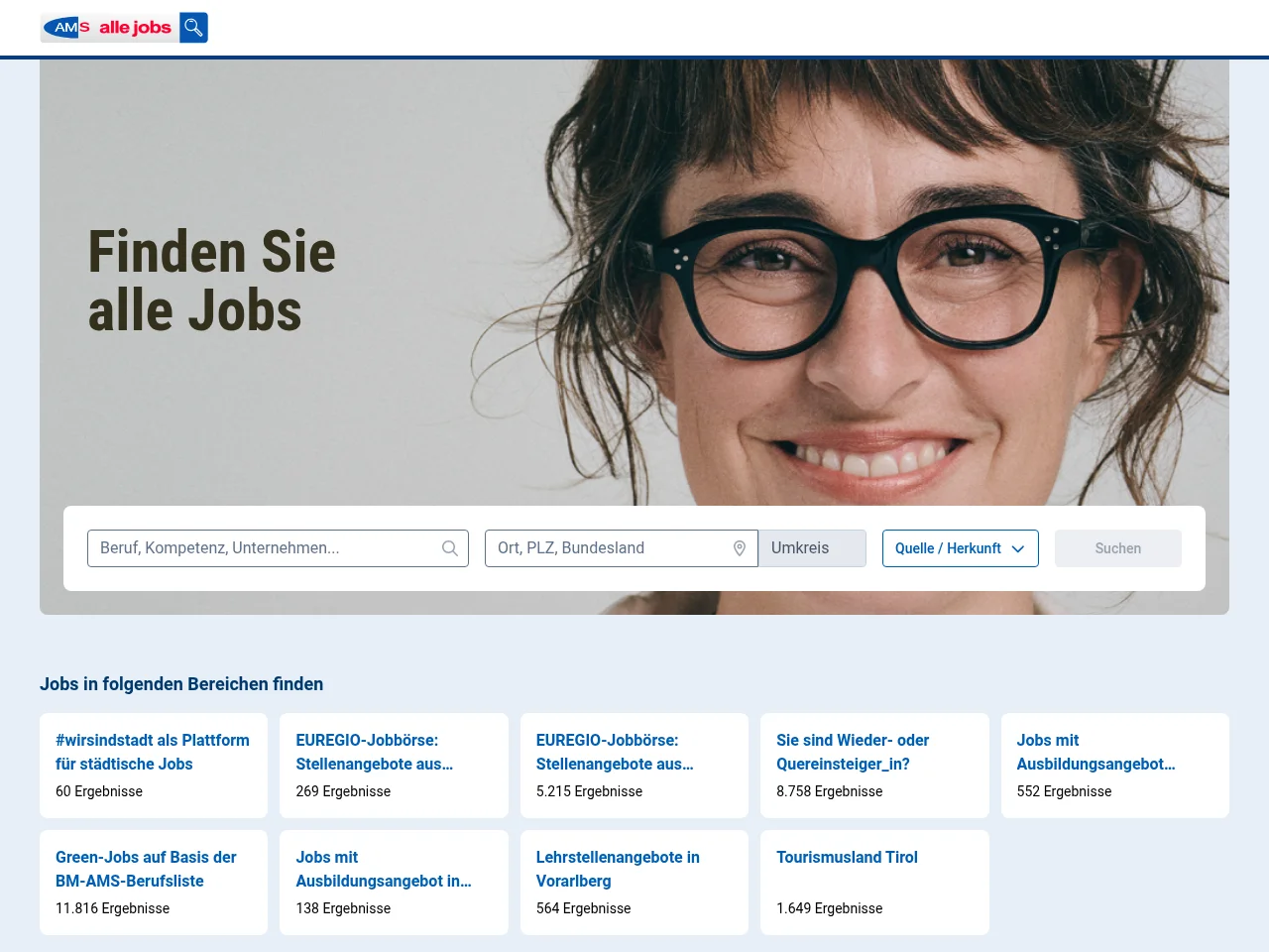 alle jobs - die Stellensuche des AMS screenshot alle jobs - die Stellensuche des AMS website screenshot