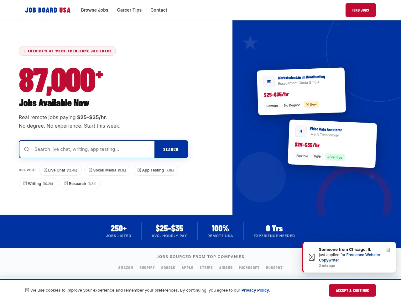 Job Board USA website screenshot