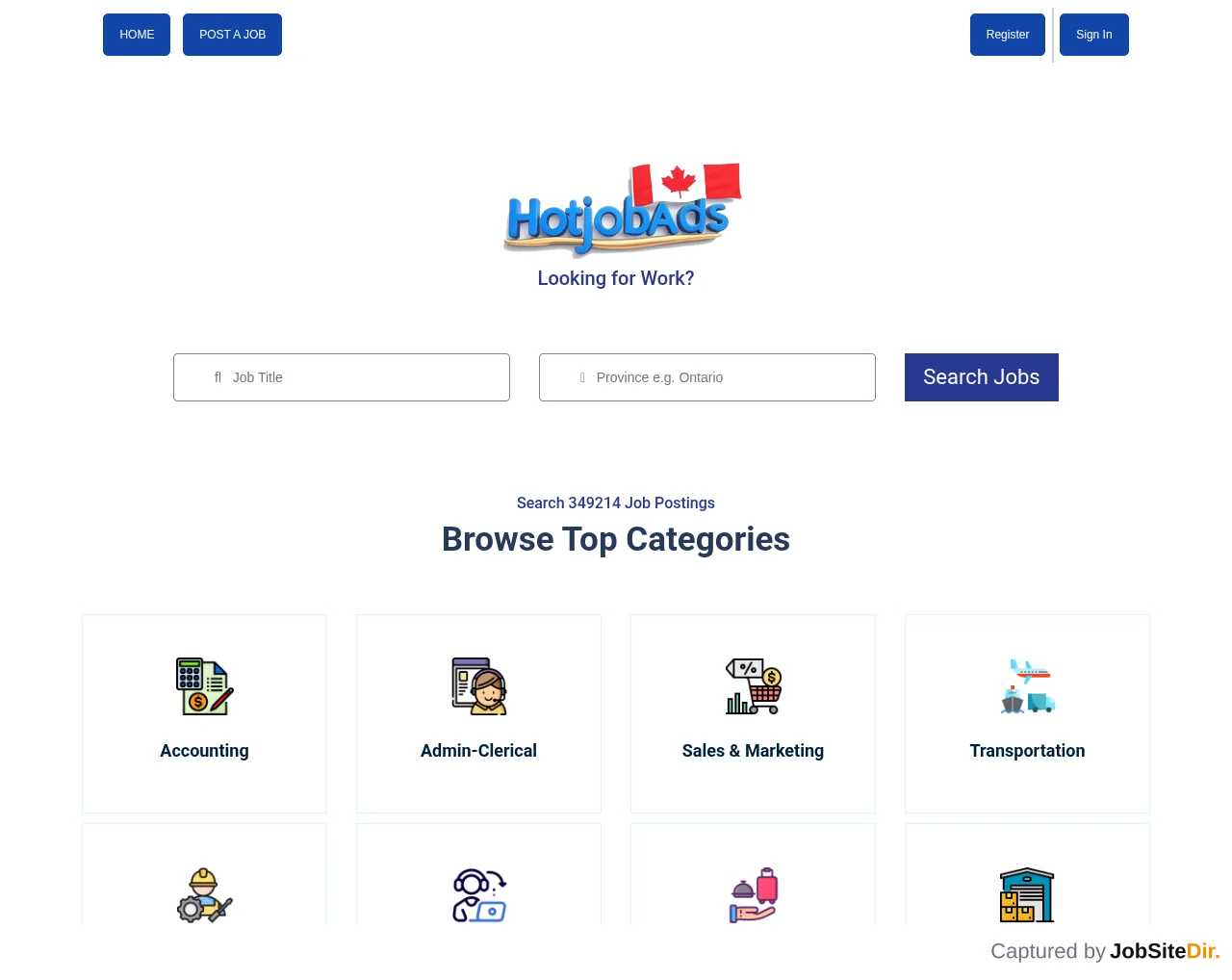 Hotjobads website screenshot