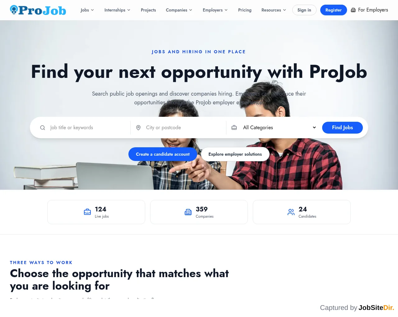 ProJob screenshot ProJob website screenshot