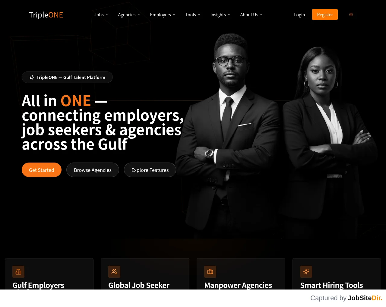 TripleONE website screenshot