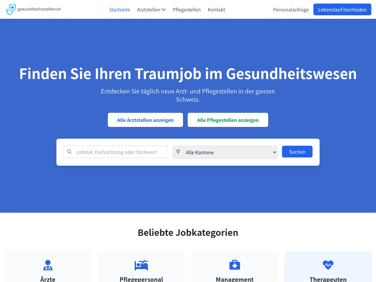 gesundheitsstellen website screenshot