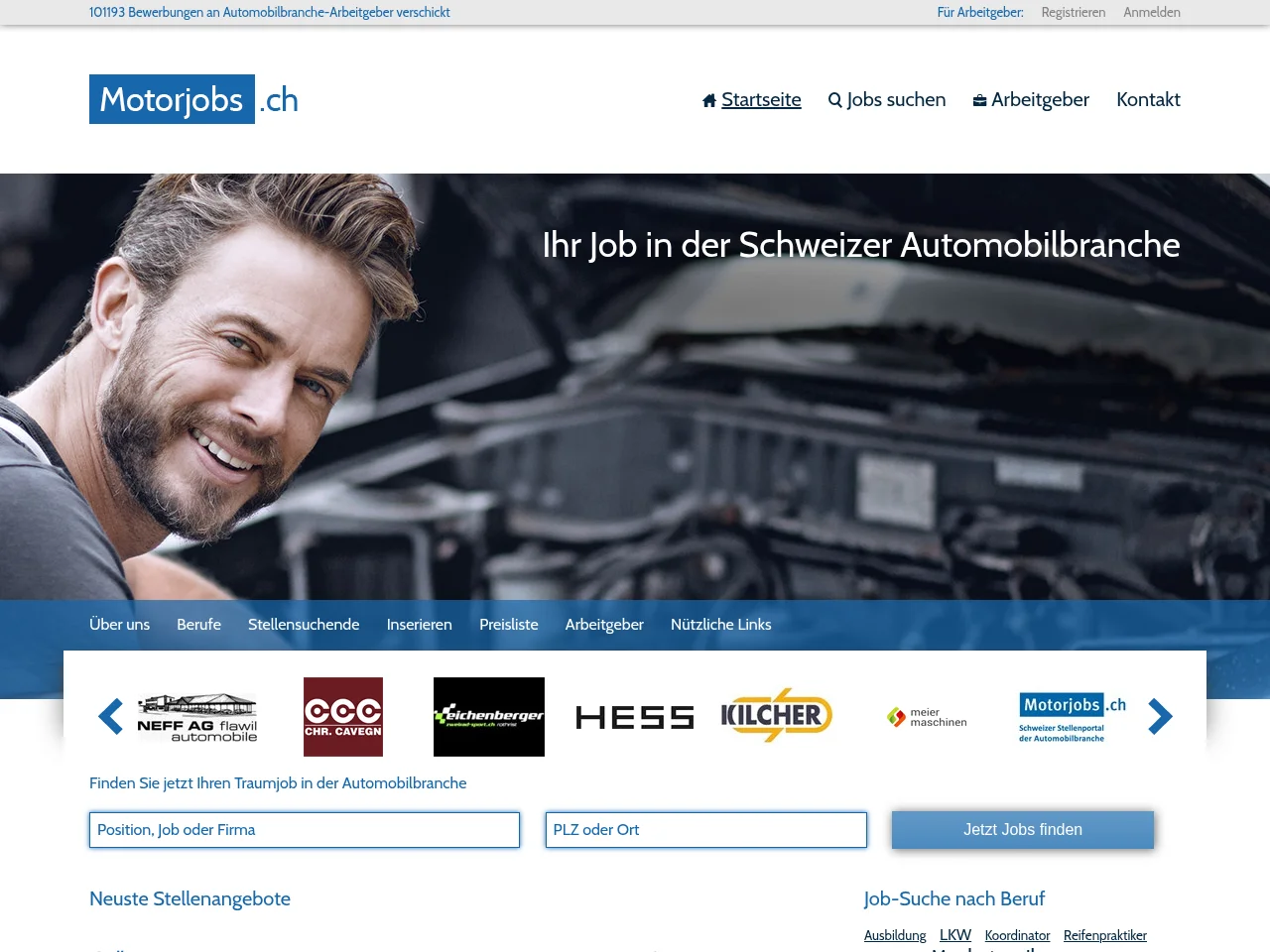 Motorjobs website screenshot