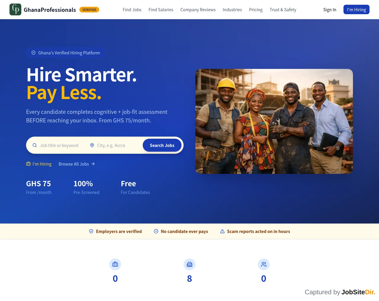 GhanaProfessionals website screenshot