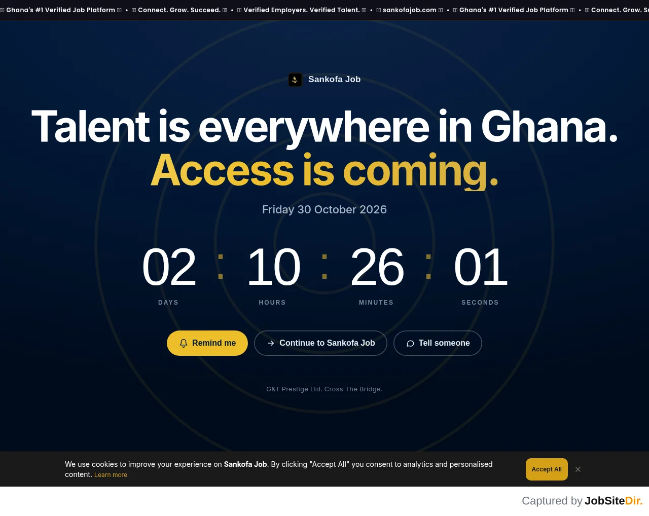 Sankofa Job website screenshot