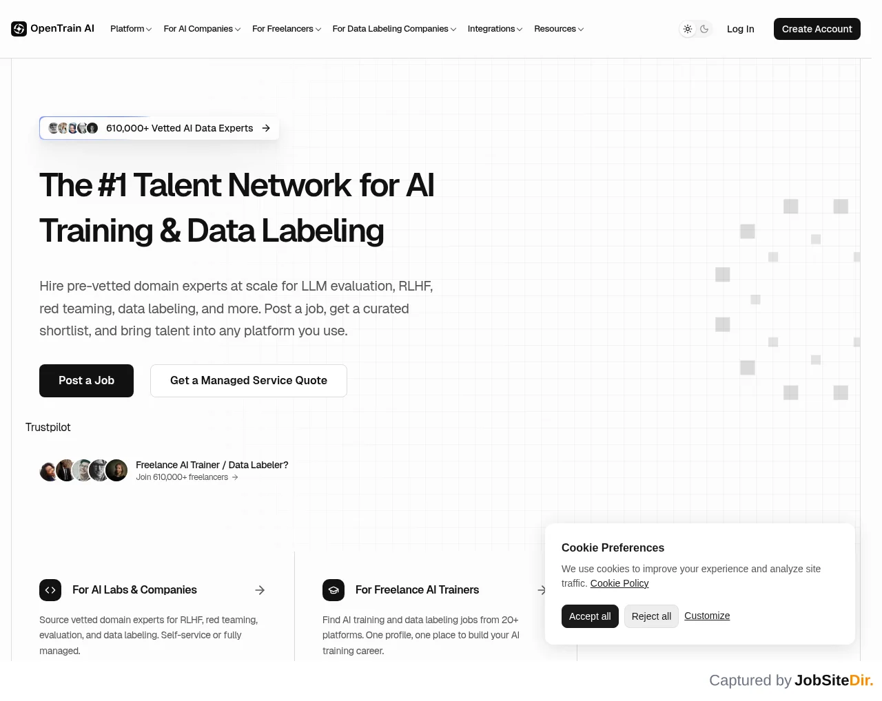 OpenTrain AI screenshot OpenTrain AI website screenshot