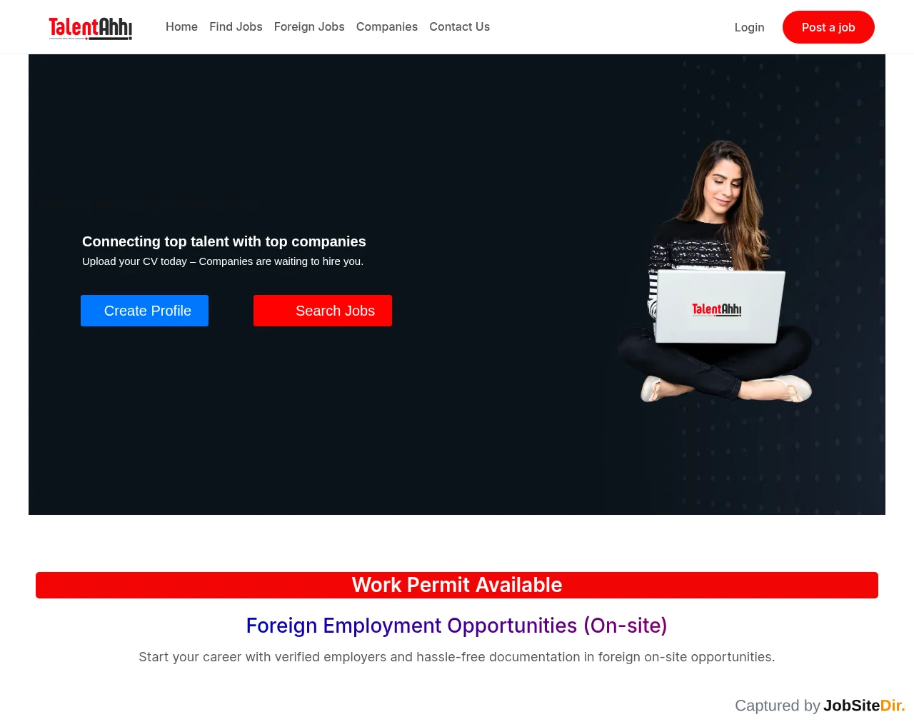Talentahh screenshot Talentahh website screenshot