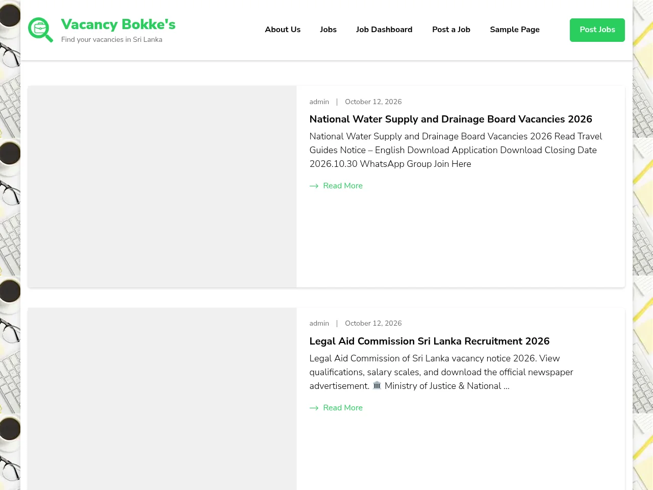 Vacancy Bokke's website screenshot