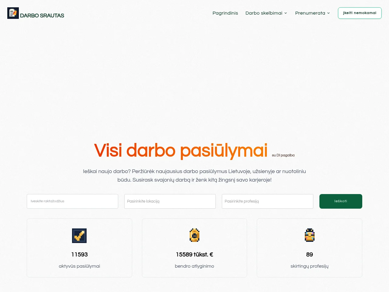 DarboSrautas screenshot DarboSrautas website screenshot