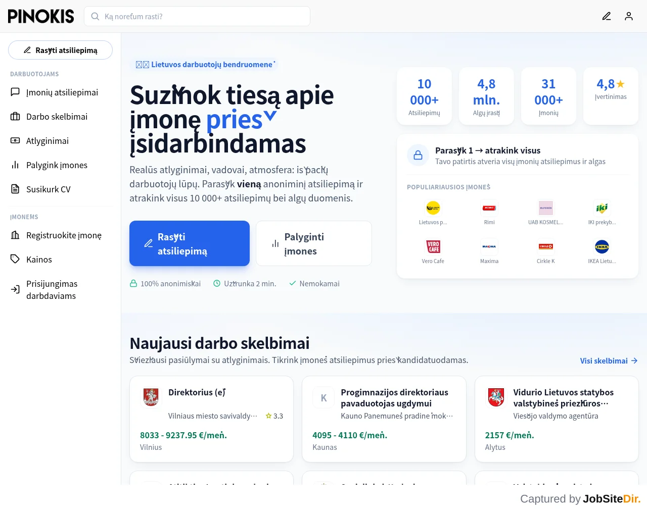 Pinokis screenshot Pinokis website screenshot